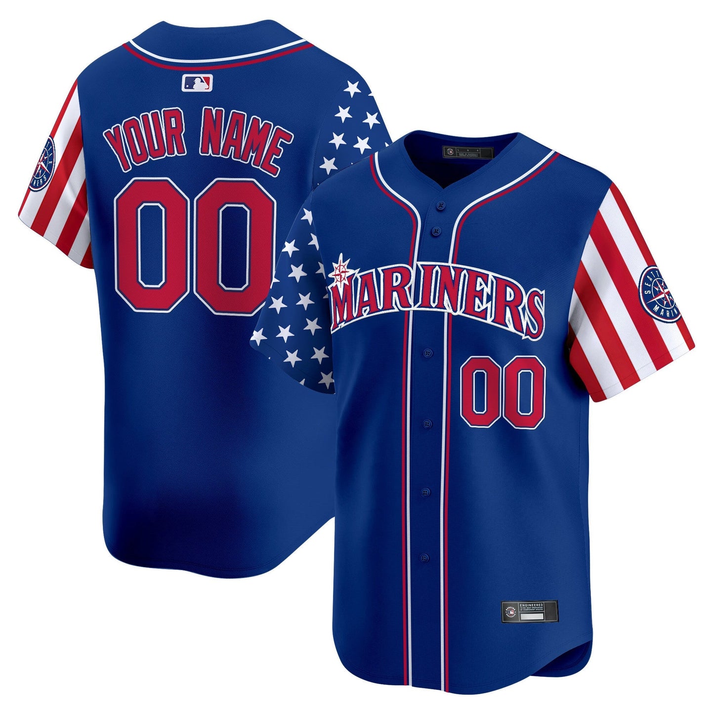Seattle Mariners 2025 Independence Day Vapor Premier Limited Custom Jersey - All Stitched