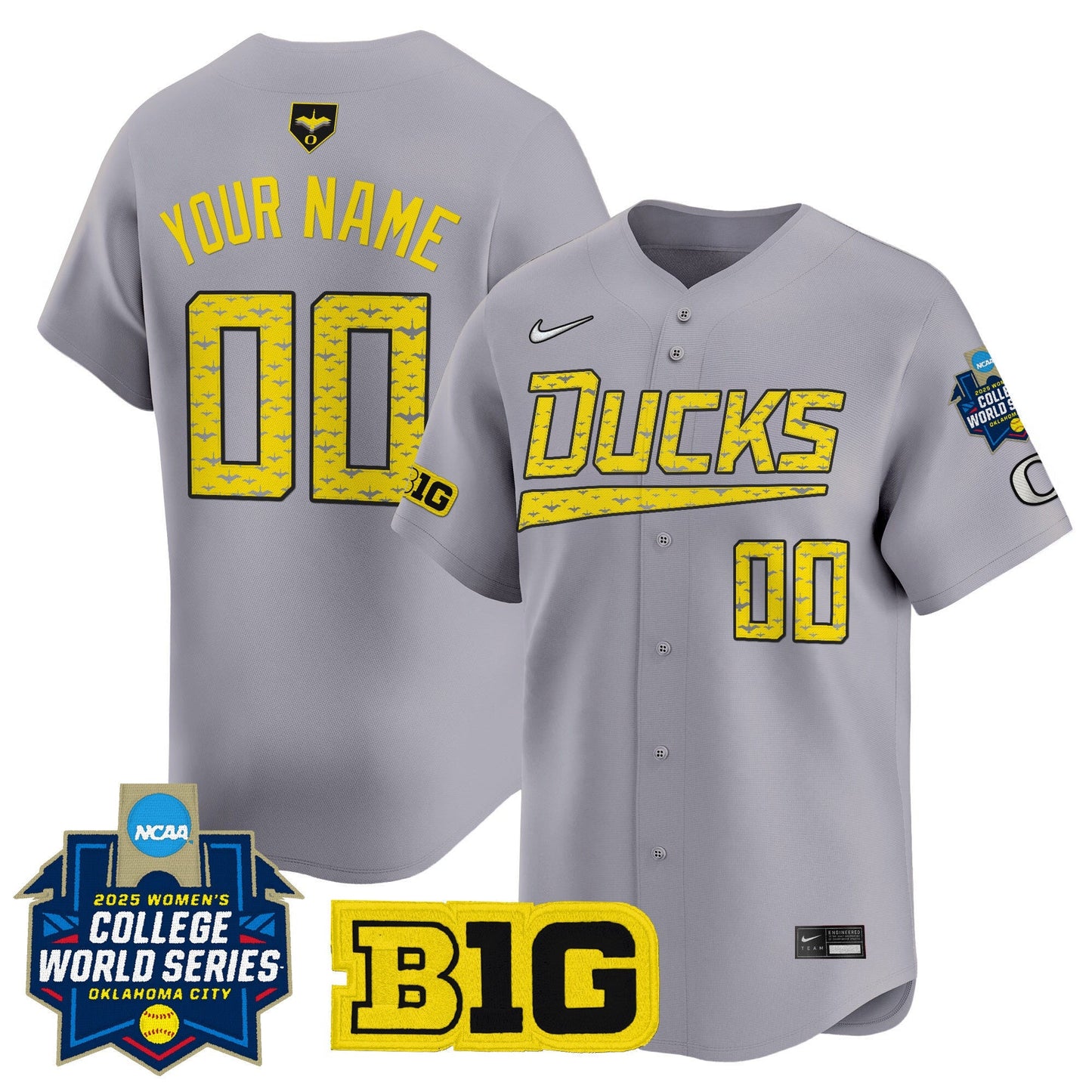 Oregon Ducks Softball 2025 World Series (WCWS) Vapor Premier Limited Custom Jersey - All Stitched