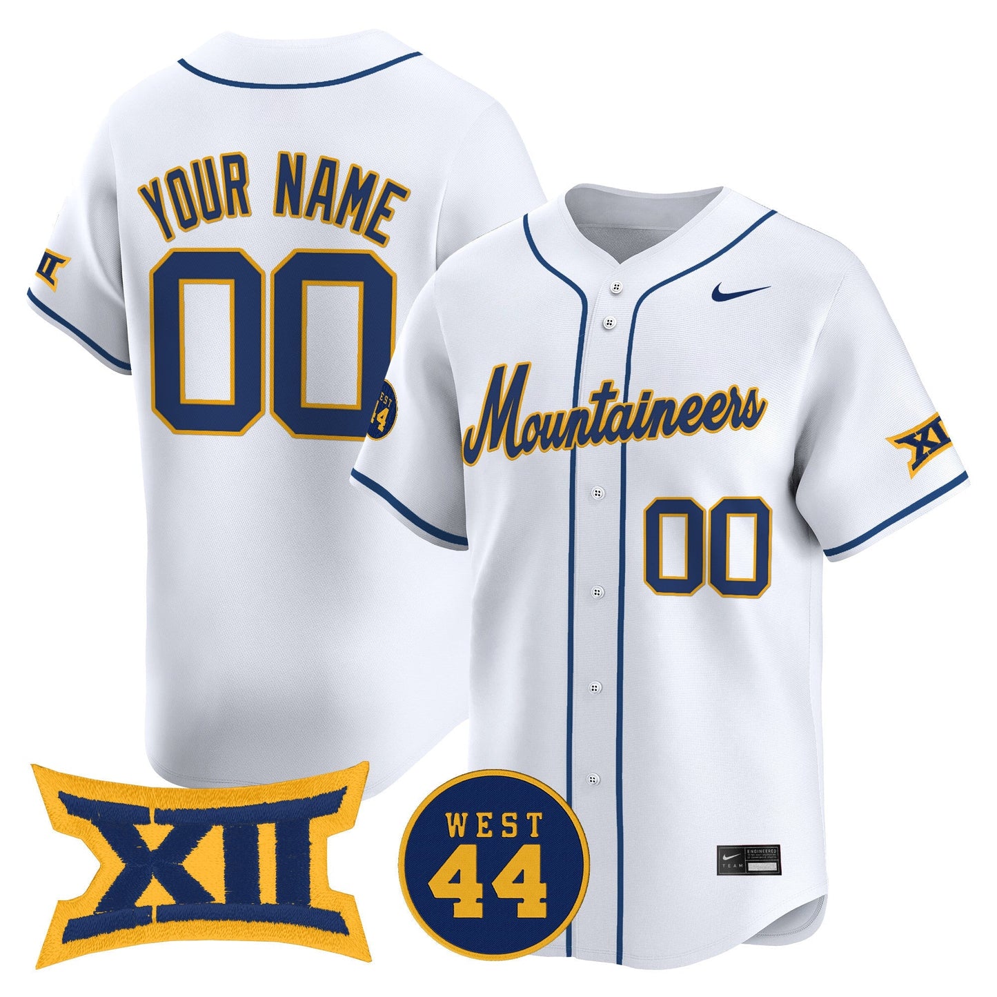 West Virginia Mountaineers 2025 Vapor Premier Limited Custom Jersey - All Stitched