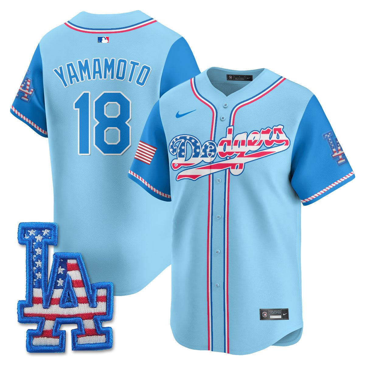 Men's Los Angeles Dodgers 2025 Fourth of July Jersey - All Stitched