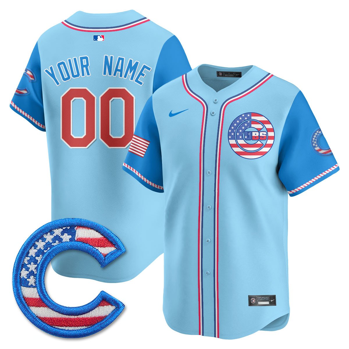 Men' Chicago Cubs 2025 Fourth of July Jersey - All Stitched