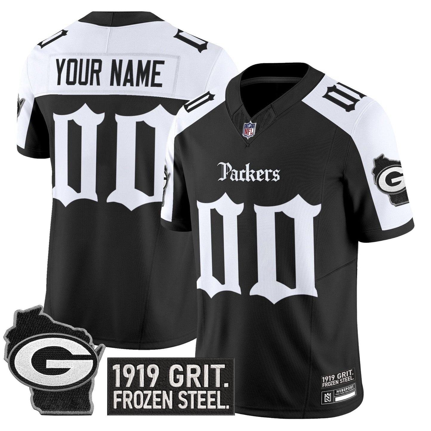 Green Bay Packers 'Gothic Frozen Tundra Edition' Vapor Limited Custom Jersey - All Stitched