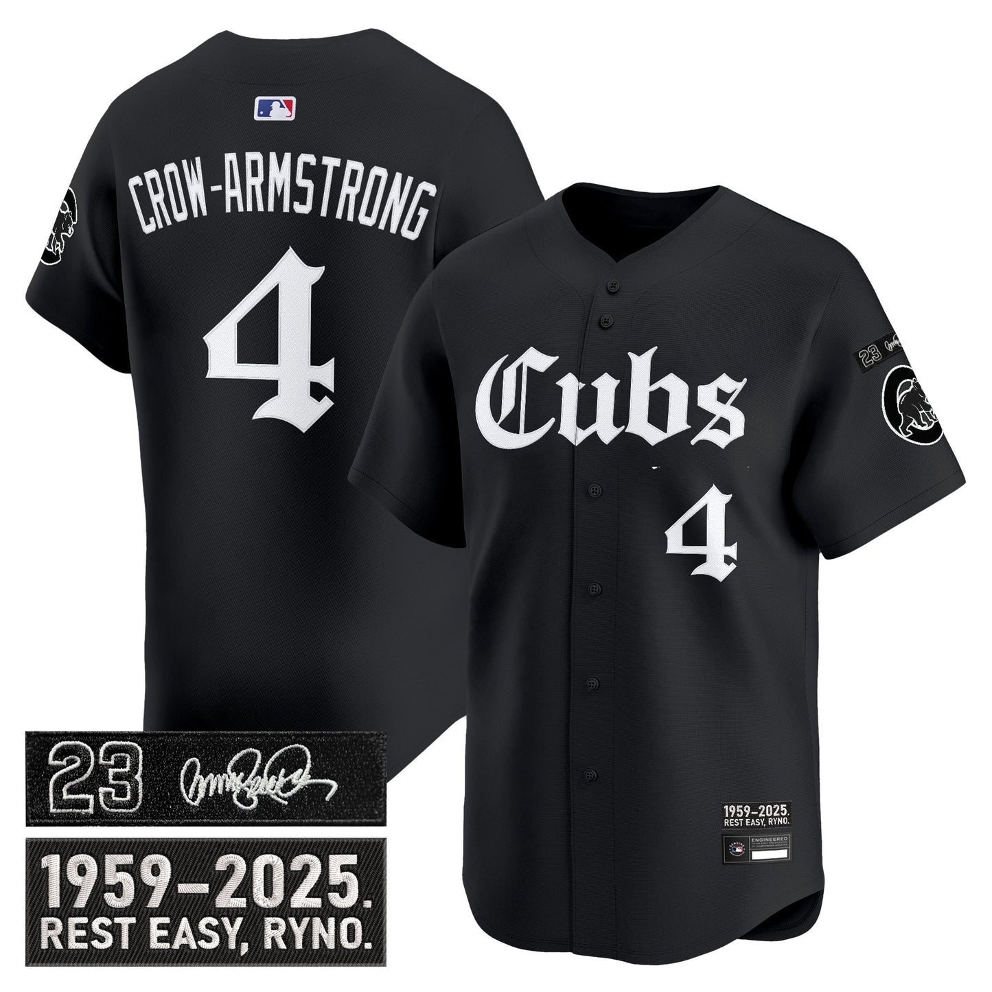 Men's Chicago Cubs 'Ryne Sandberg Tribute' Vapor Premier Limited Jersey - Gothic Edition - All Stitched