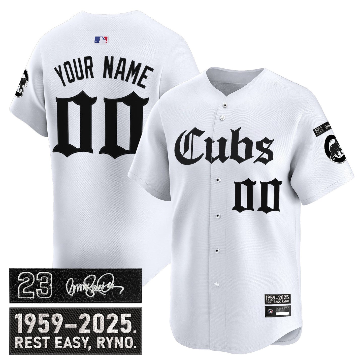 Chicago Cubs 'Ryne Sandberg Tribute' Vapor Premier Limited Custom Jersey - Gothic Edition - All Stitched