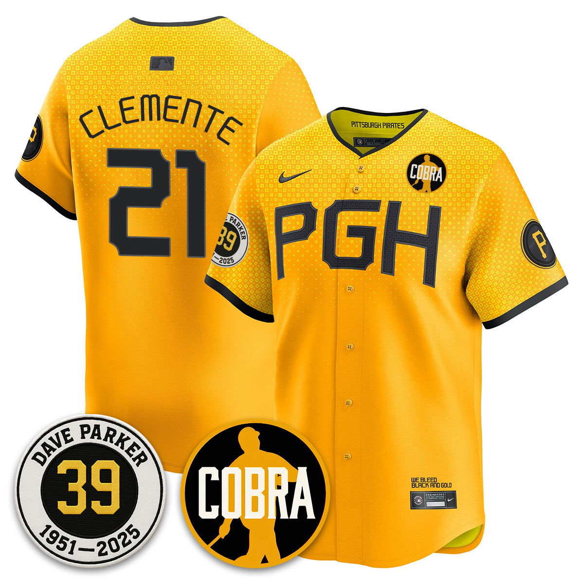 Men's Pittsburgh Pirates Memories Dave Parker Jersey- “COBRA” Patch - All Stitched