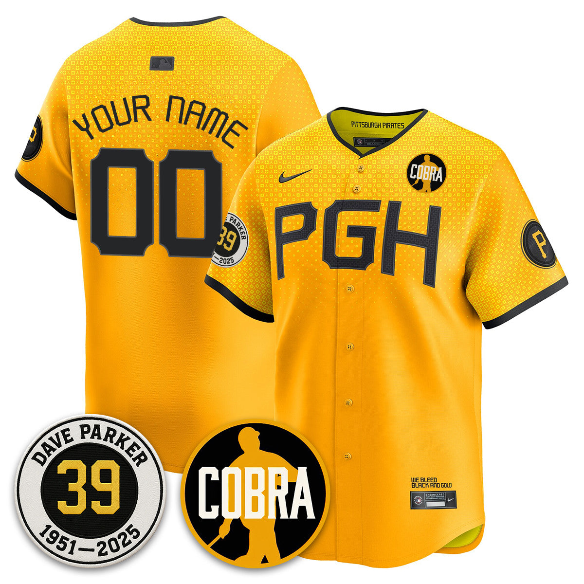 Custom Pittsburgh Pirates Memories Dave Parker Jersey- “COBRA” Patch - All Stitched