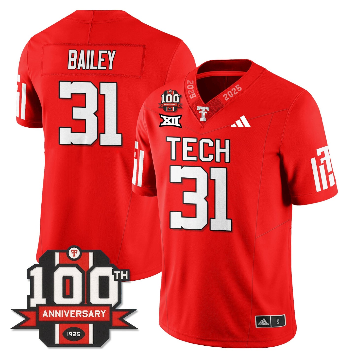 Men's Texas Tech Football 100th Anniversary Jersey - All Stitched