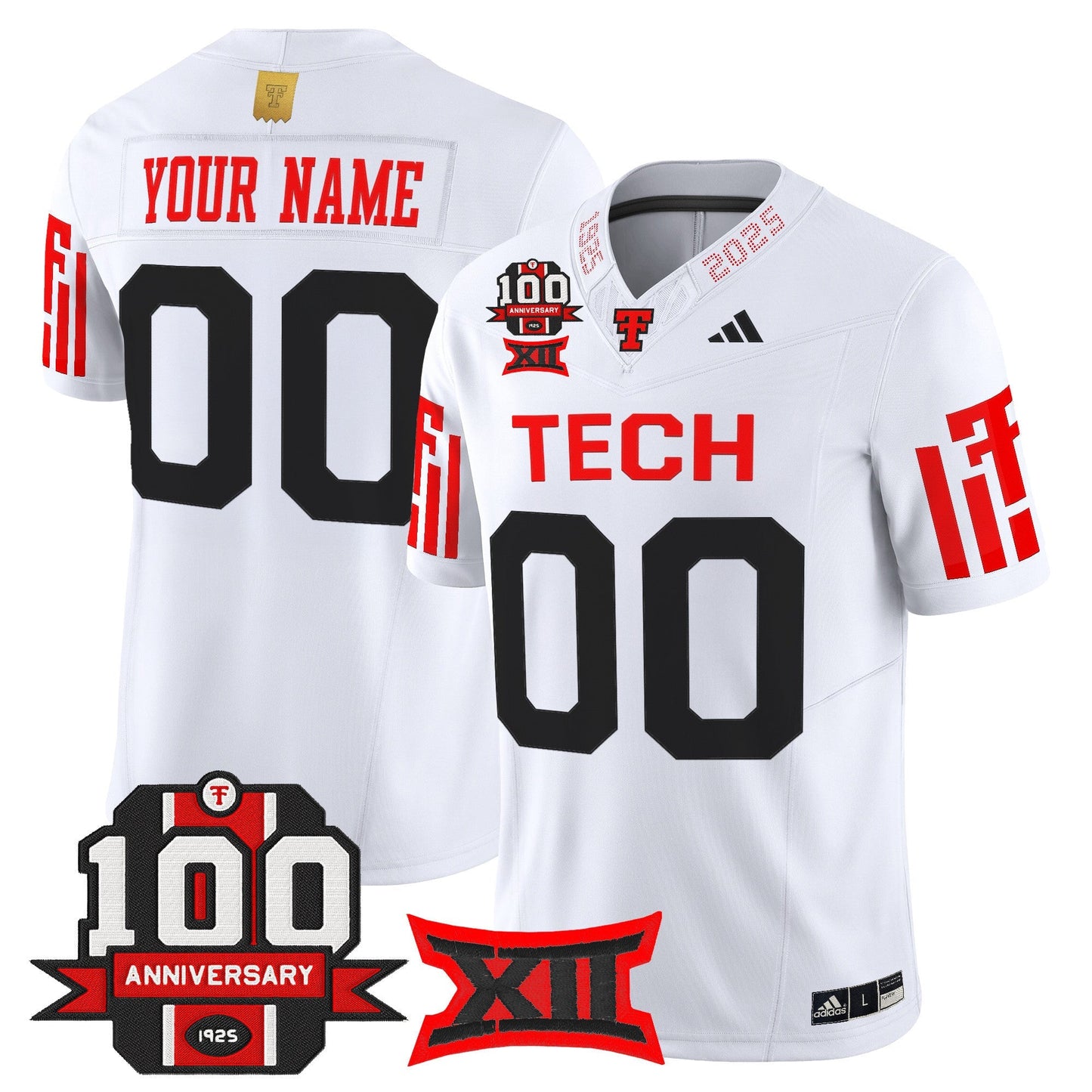 Texas Tech Red Raiders 2025 Vapor Limited Custom Jersey - 100th Anniversary Patch - All Stitched