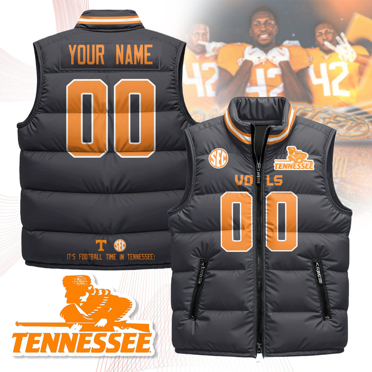 Tennessee Volunteers Unisex Puffer Vest