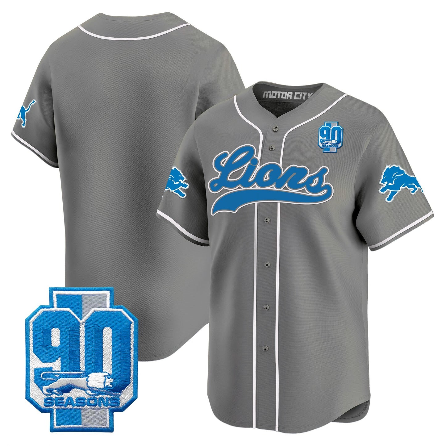 Men's Detroit Lions 2025 Vapor Baseball Jersey - All Stitched