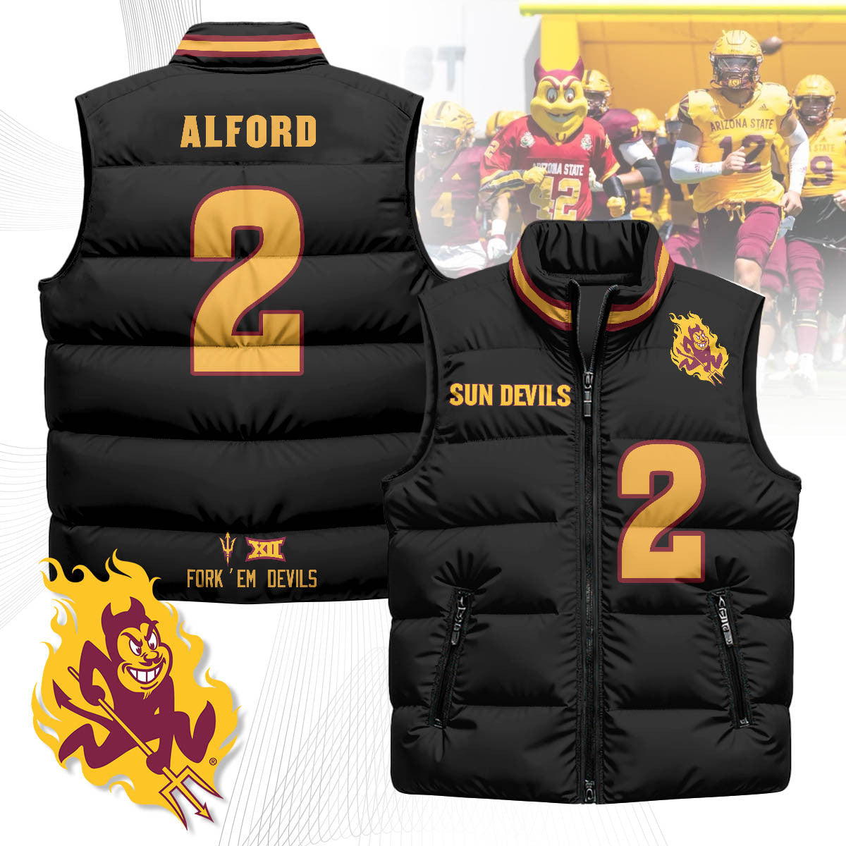 Arizona State Sun Devils Unisex Puffer Vest