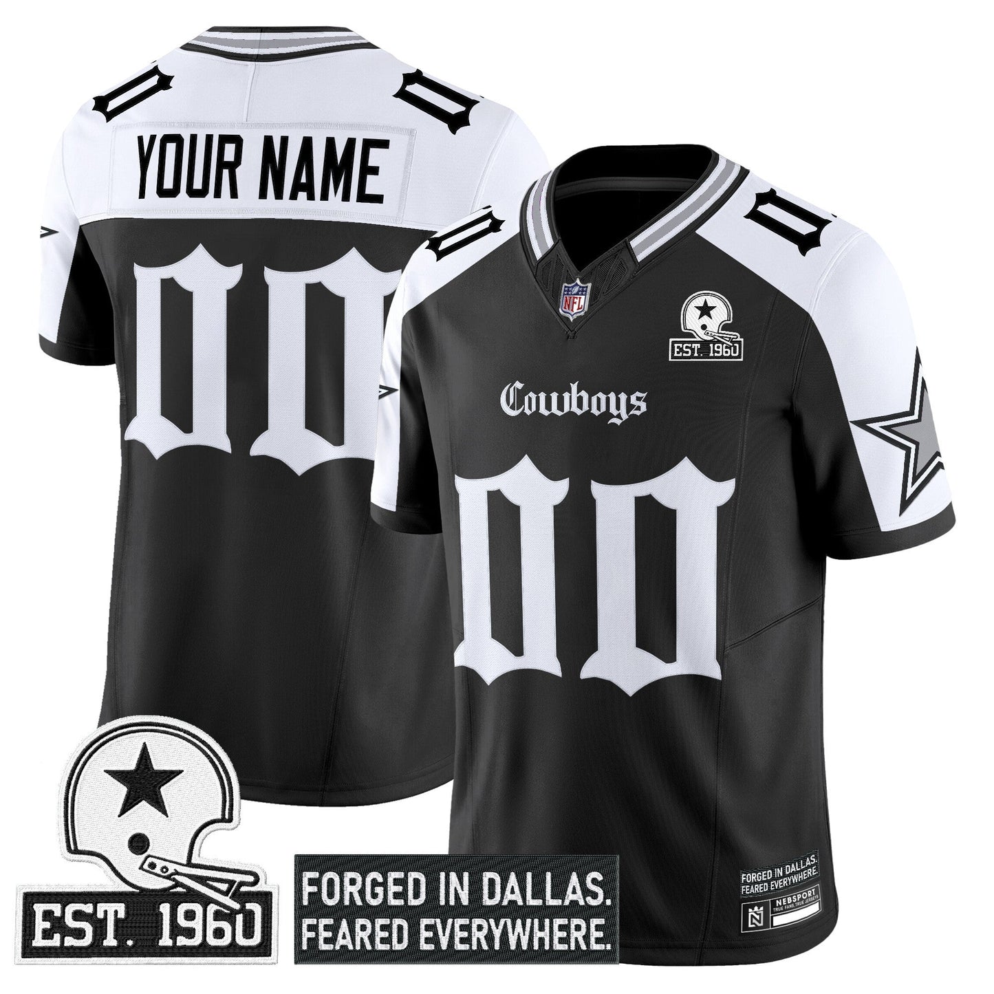 Dallas Cowboys 'Gothic Lone Star Edition' Vapor Limited Custom Jersey - All Stitched