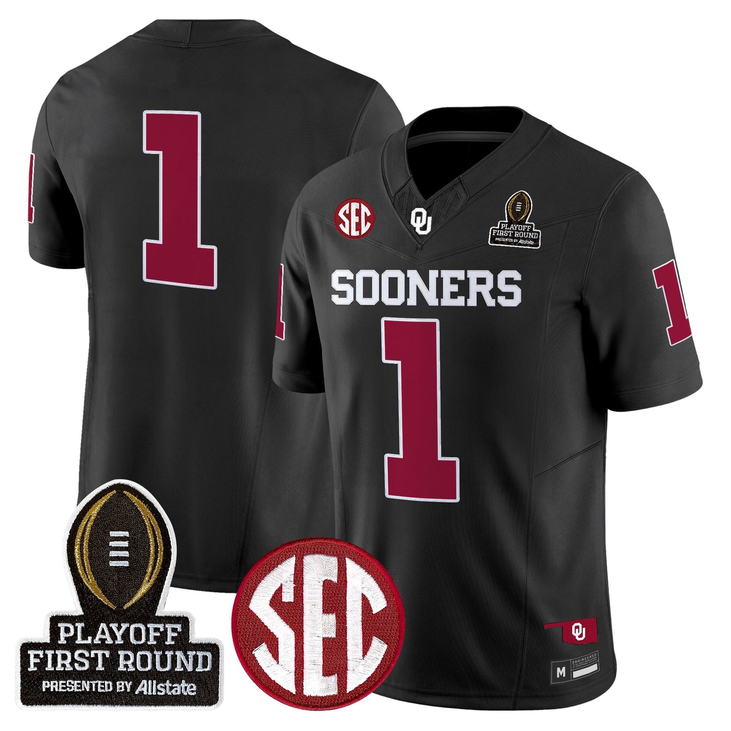 Men's Oklahoma Sooners 2025 Playoff First Round Vapor Limited Jersey - All Stitched