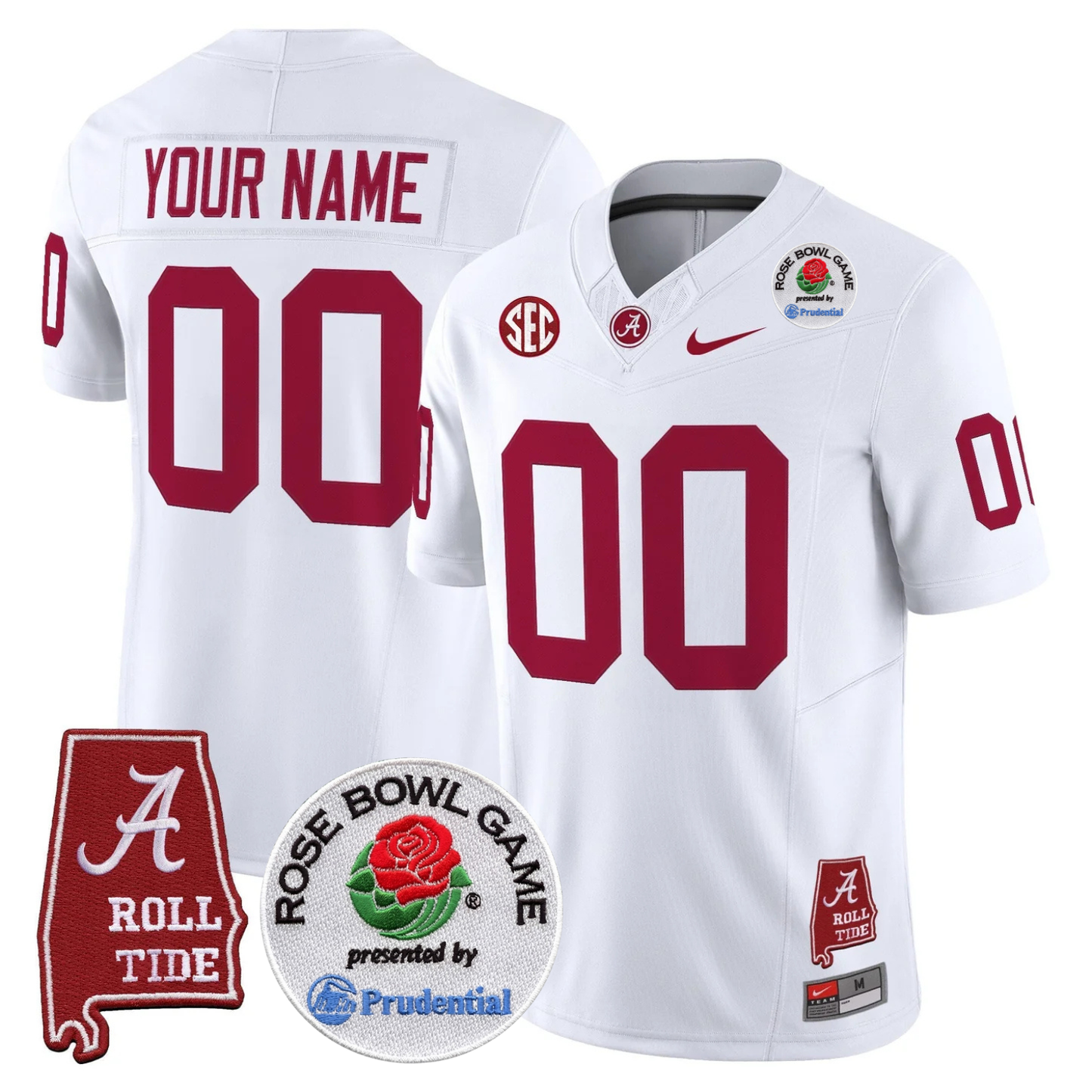 BAMA Rose Bowl Vapor Limited Custom Jersey - All Stitched