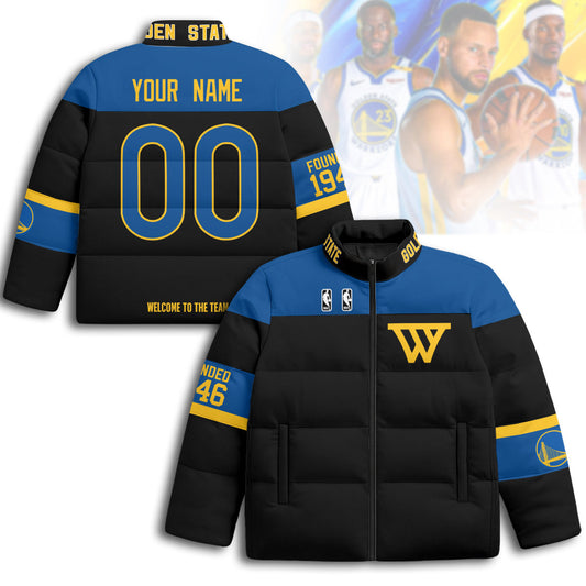 Custom Golden State Warriors Unisex Puffer Jacket