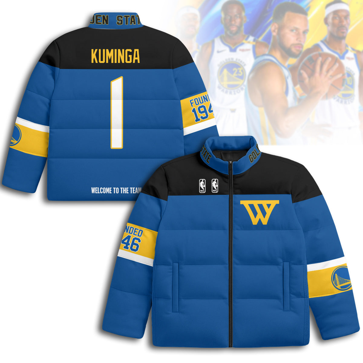 Golden State Warriors Unisex Puffer Jacket