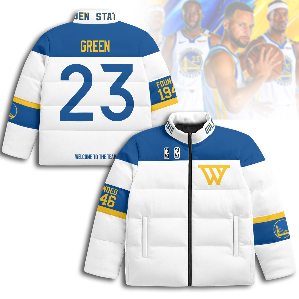 Golden State Warriors Unisex Puffer Jacket