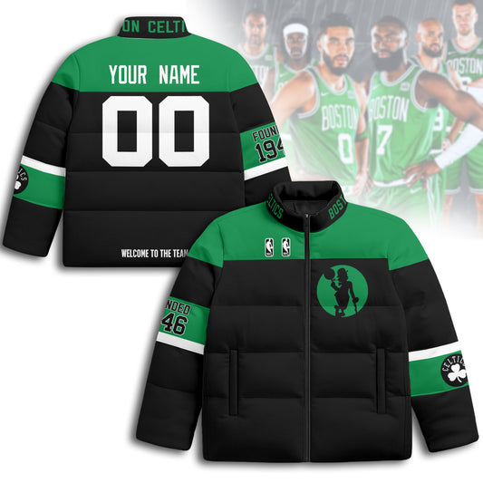 Boston Celtics Unisex Custom Puffer Jacket