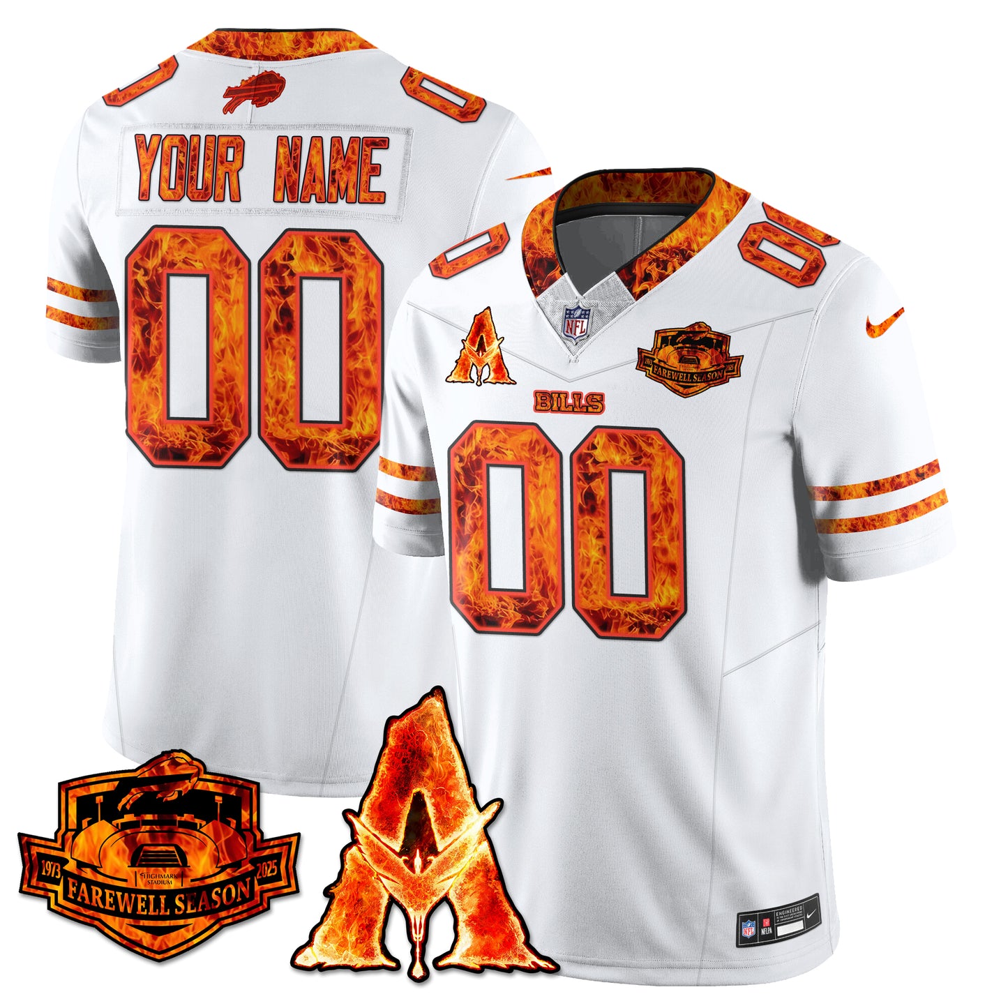 BUF x Avatar 3 Fire and Ash Custom Jersey - Stitched