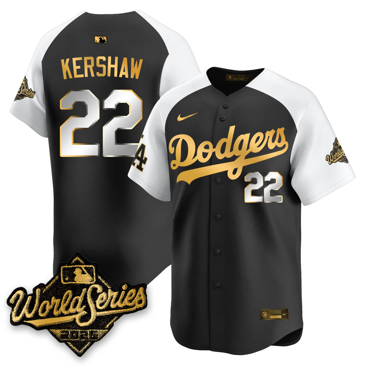 Los Angeles Dodgers 2025 World Series Gold Jersey - All Stitched