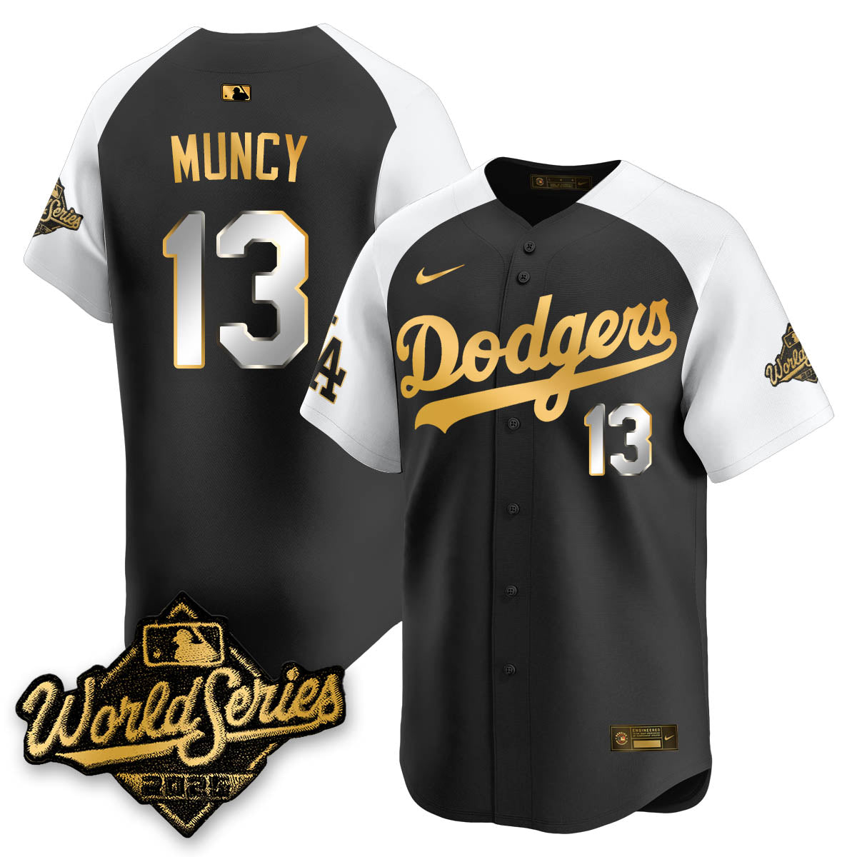 Los Angeles Dodgers 2025 World Series Gold Jersey - All Stitched