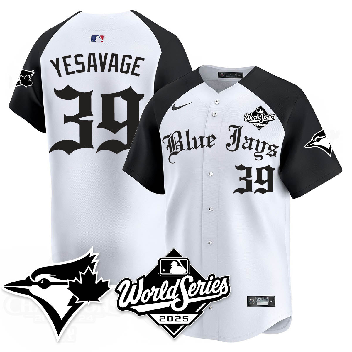 Toronto Blue Jays Gothic 2025 World Series Jersey - All Stitched