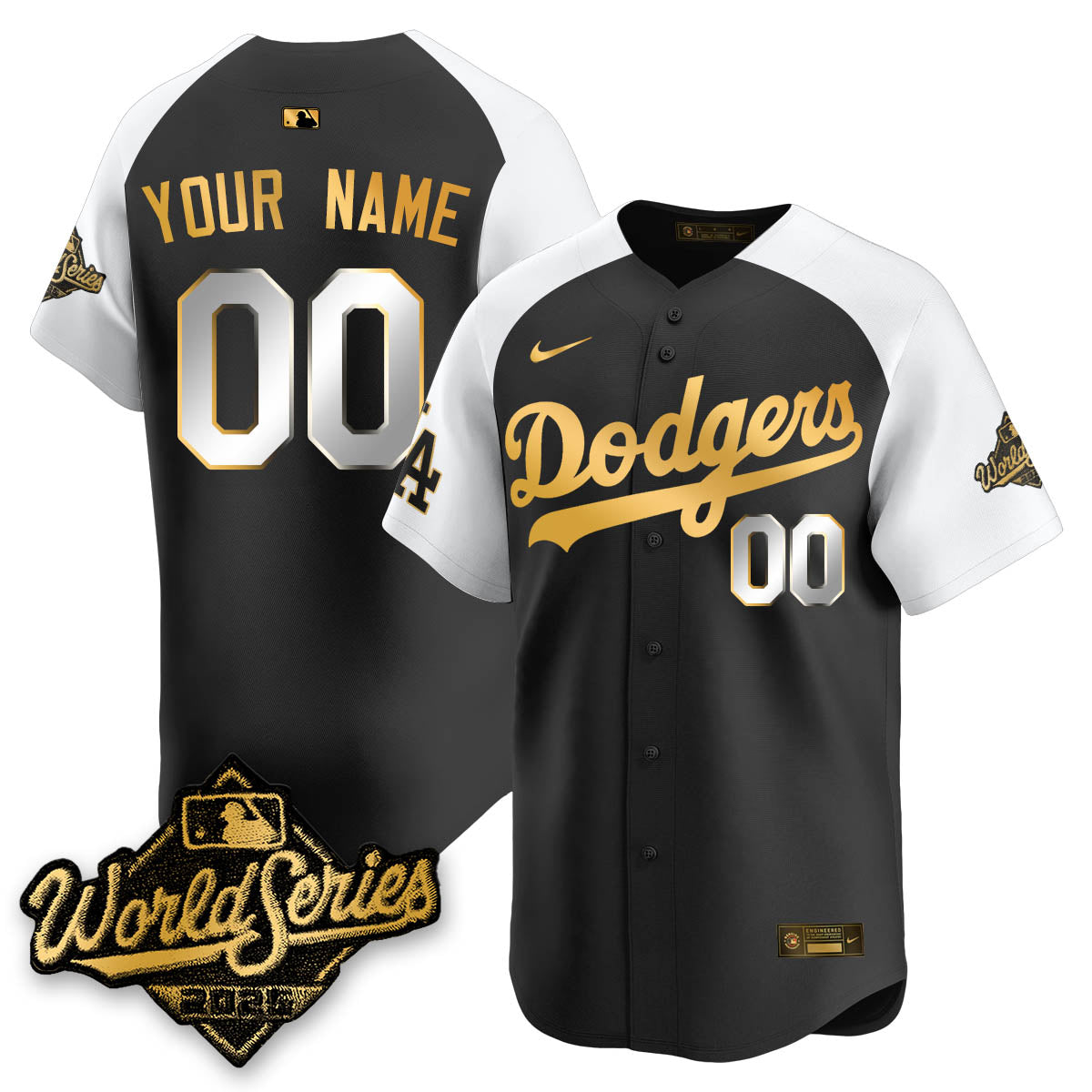 Los Angeles Dodgers 2025 World Series Gold Jersey - All Stitched