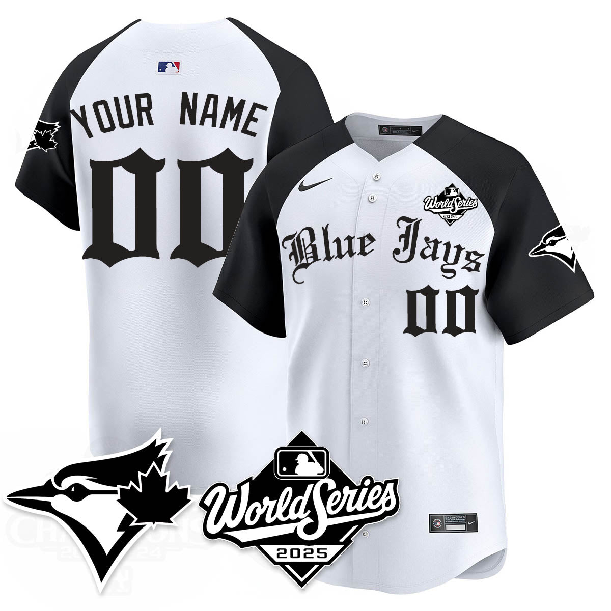 Toronto Blue Jays Gothic 2025 World Series Custom Jersey - All Stitched