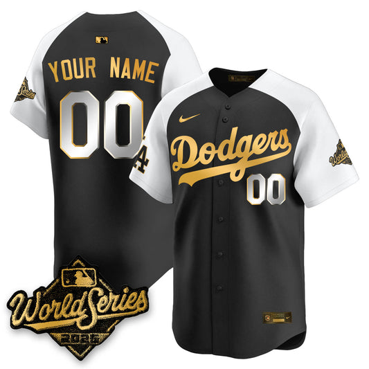 Los Angeles Dodgers 2025 World Series Gold Custom Jersey - All Stitched