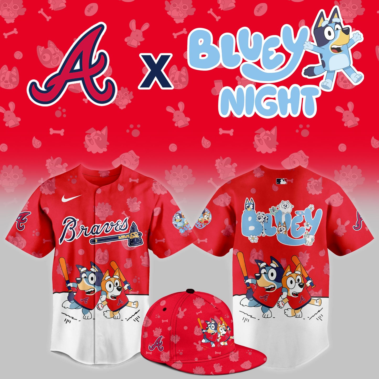 Atlanta Braves 2025 Bluey Night Limited Jersey