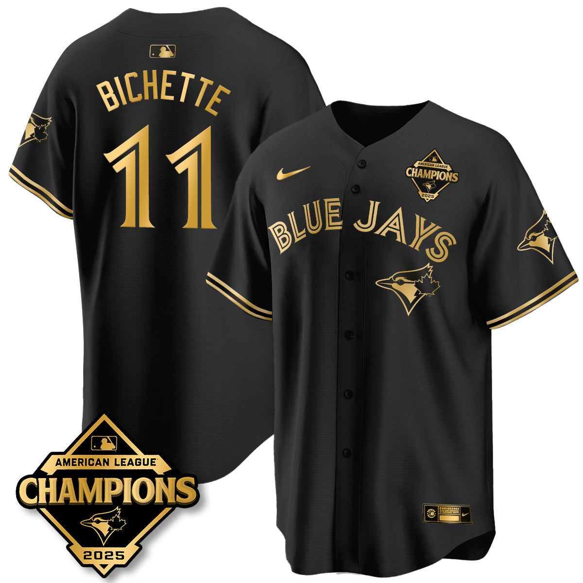 Toronto Blue Jays 2025 American League Champions Jersey - All Stitched