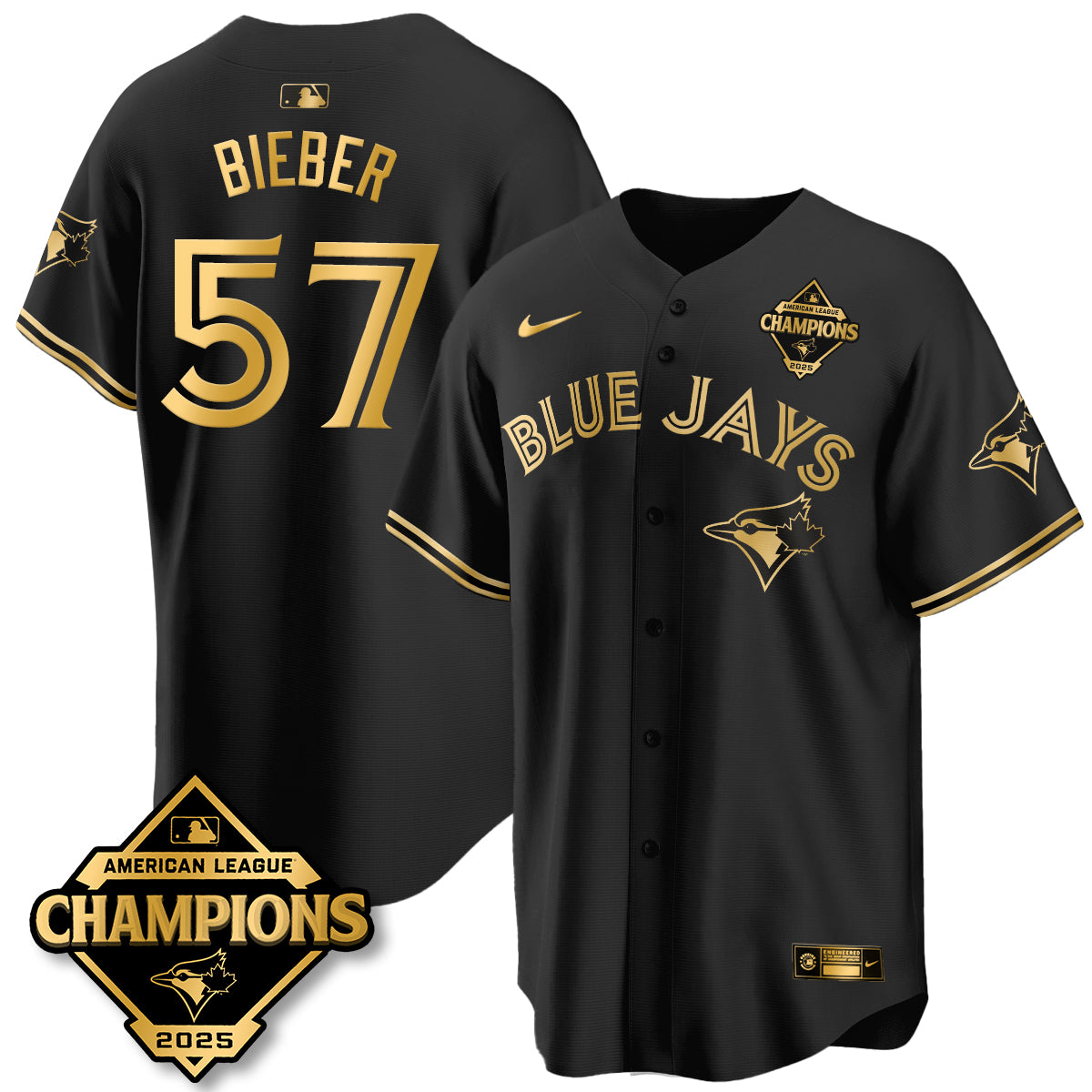 Toronto Blue Jays 2025 American League Champions Jersey - All Stitched