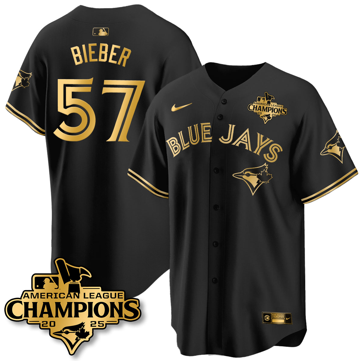 Toronto Blue Jays 2025 American League Champions Jersey - All Stitched