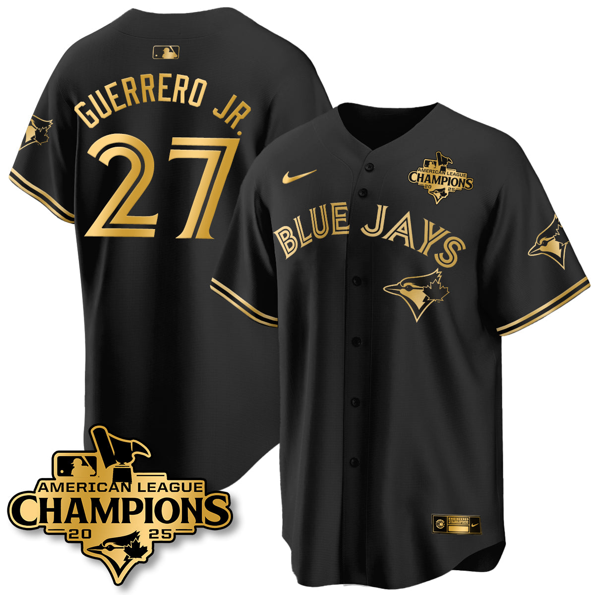 Toronto Blue Jays 2025 American League Champions Jersey - All Stitched