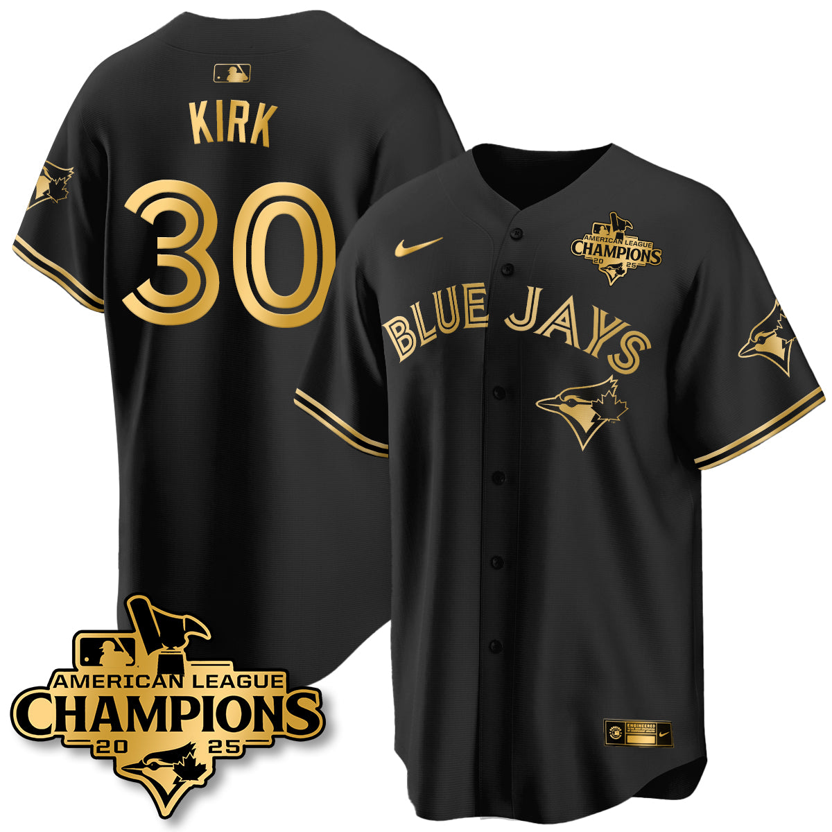 Toronto Blue Jays 2025 American League Champions Jersey - All Stitched