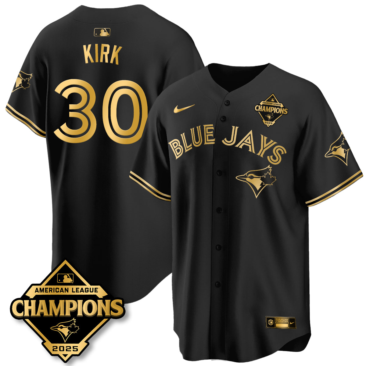 Toronto Blue Jays 2025 American League Champions Jersey - All Stitched