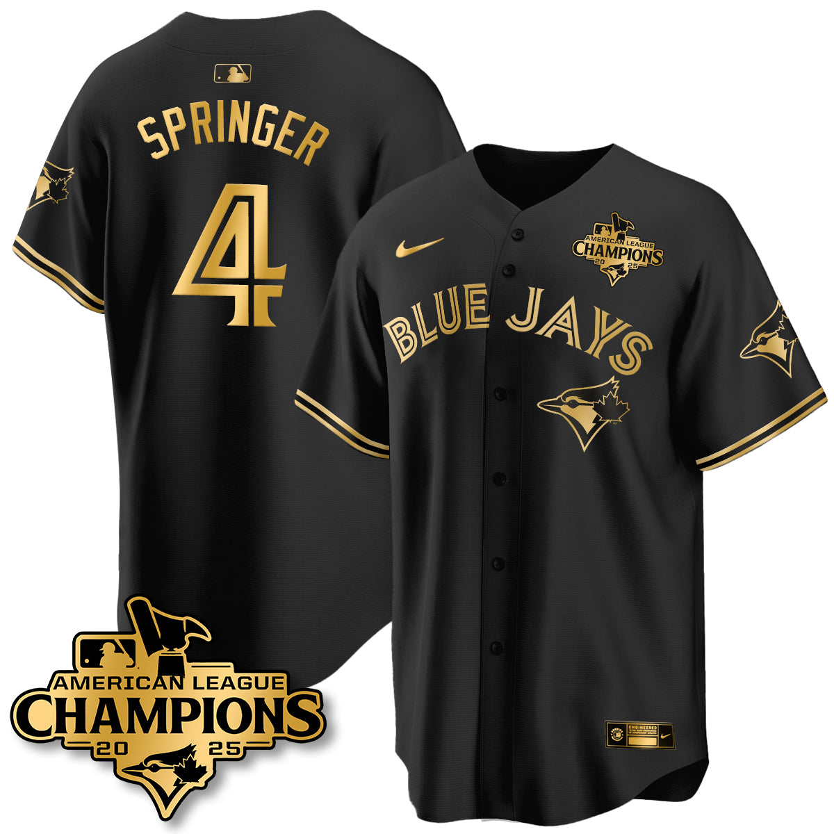 Toronto Blue Jays 2025 American League Champions Jersey - All Stitched