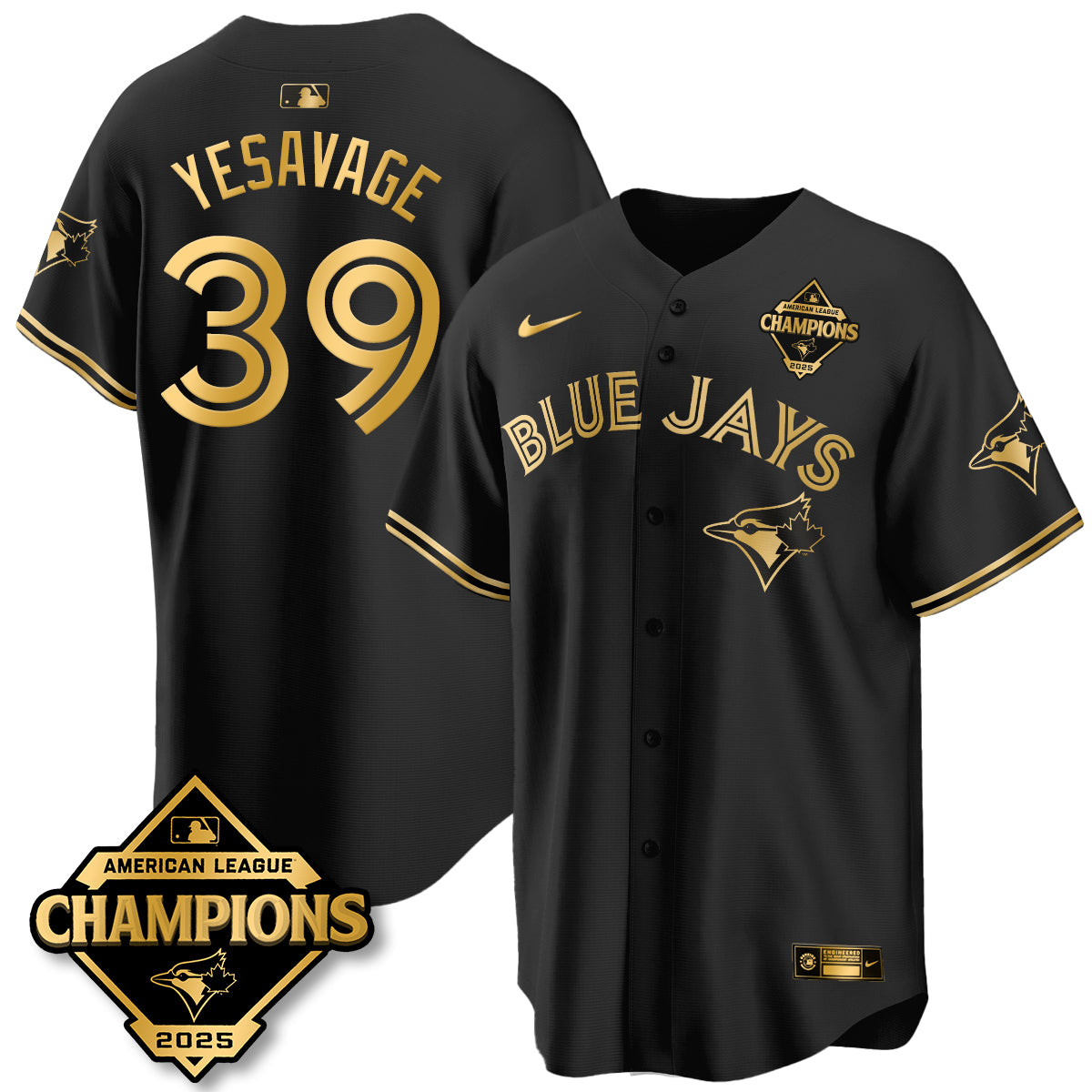 Toronto Blue Jays 2025 American League Champions Jersey - All Stitched