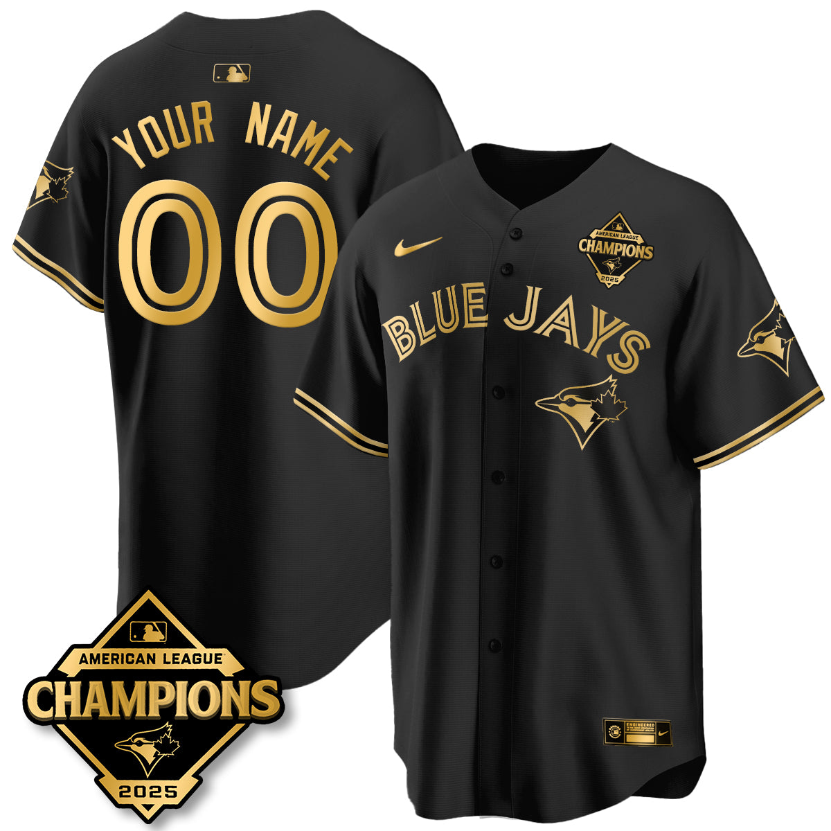 Toronto Blue Jays 2025 American League Champions Custom Jersey - All Stitched