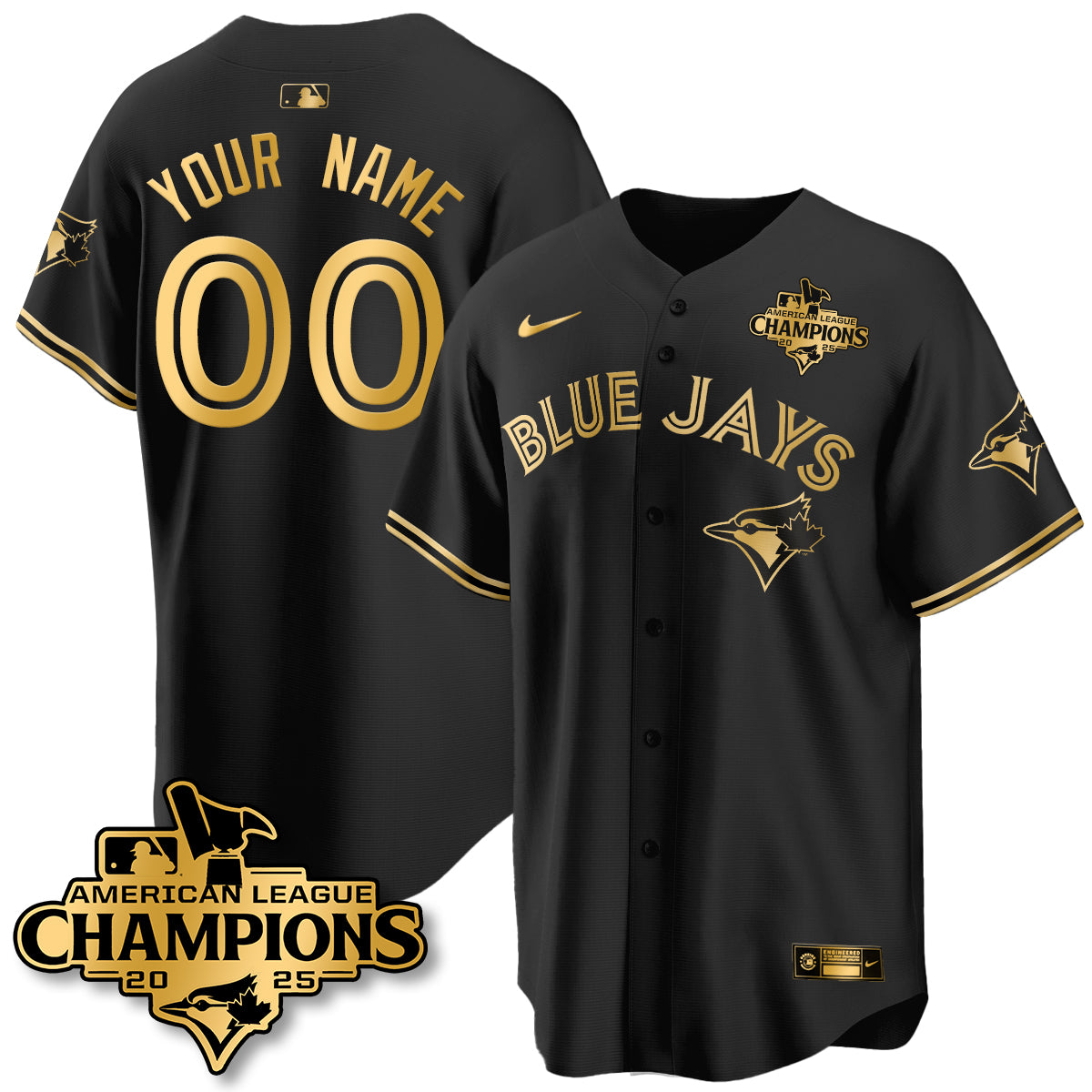 Toronto Blue Jays 2025 American League Champions Jersey - All Stitched