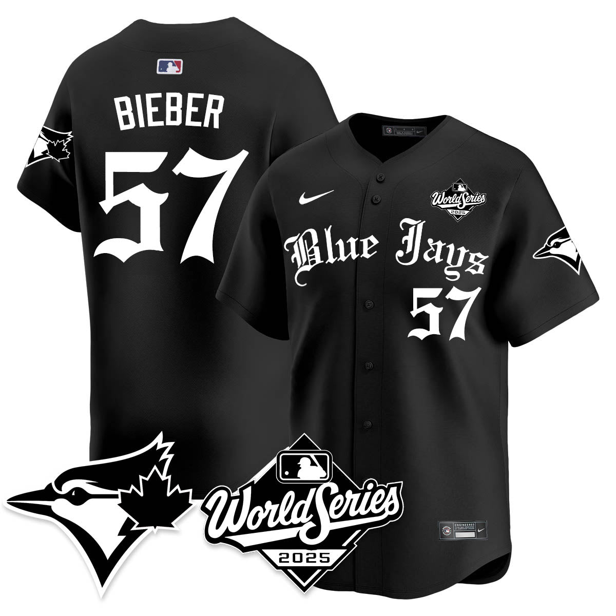 Toronto Blue Jays Gothic 2025 World Series Jersey - All Stitched