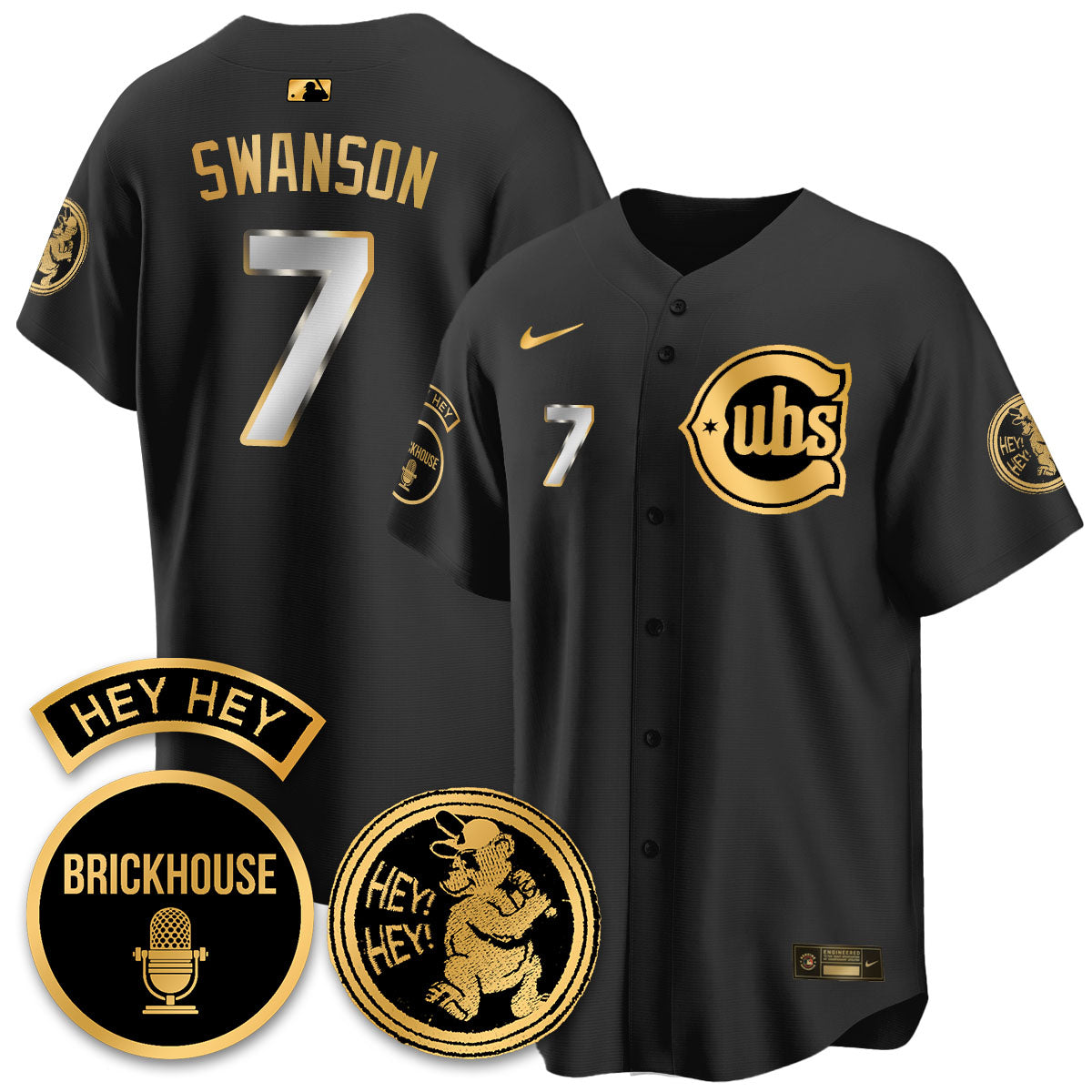 Chicago Cubs Limited Jersey - Jack Brickhouse "Hey Hey" Patch - All Stitched