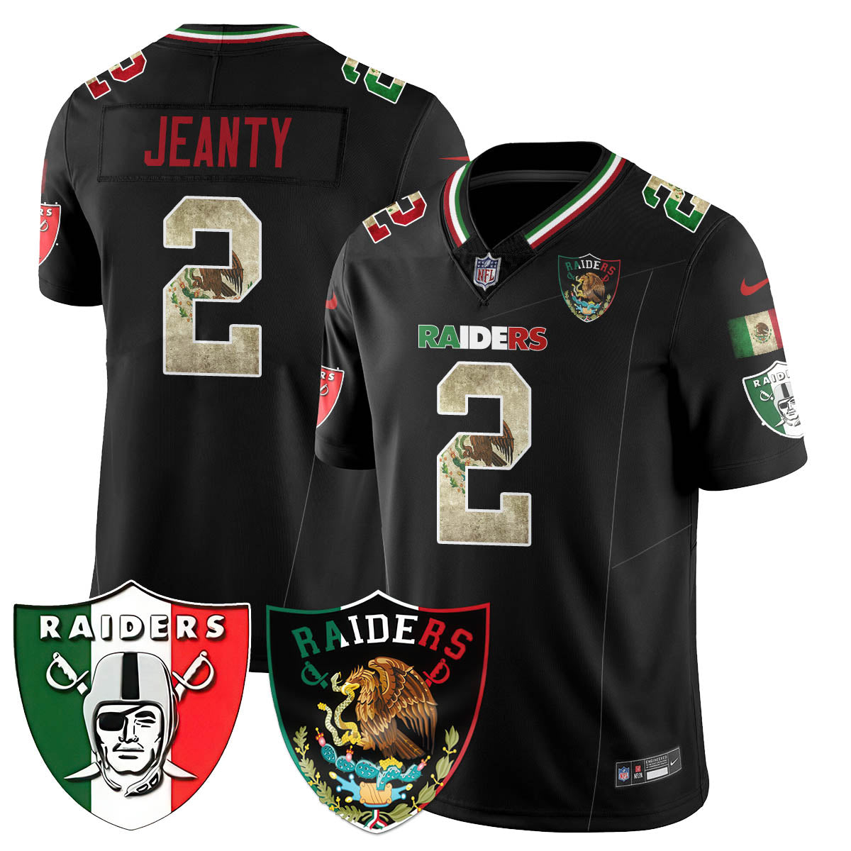 Las Vegas Raiders Mexico Vapor Limited Jersey - All Stitched