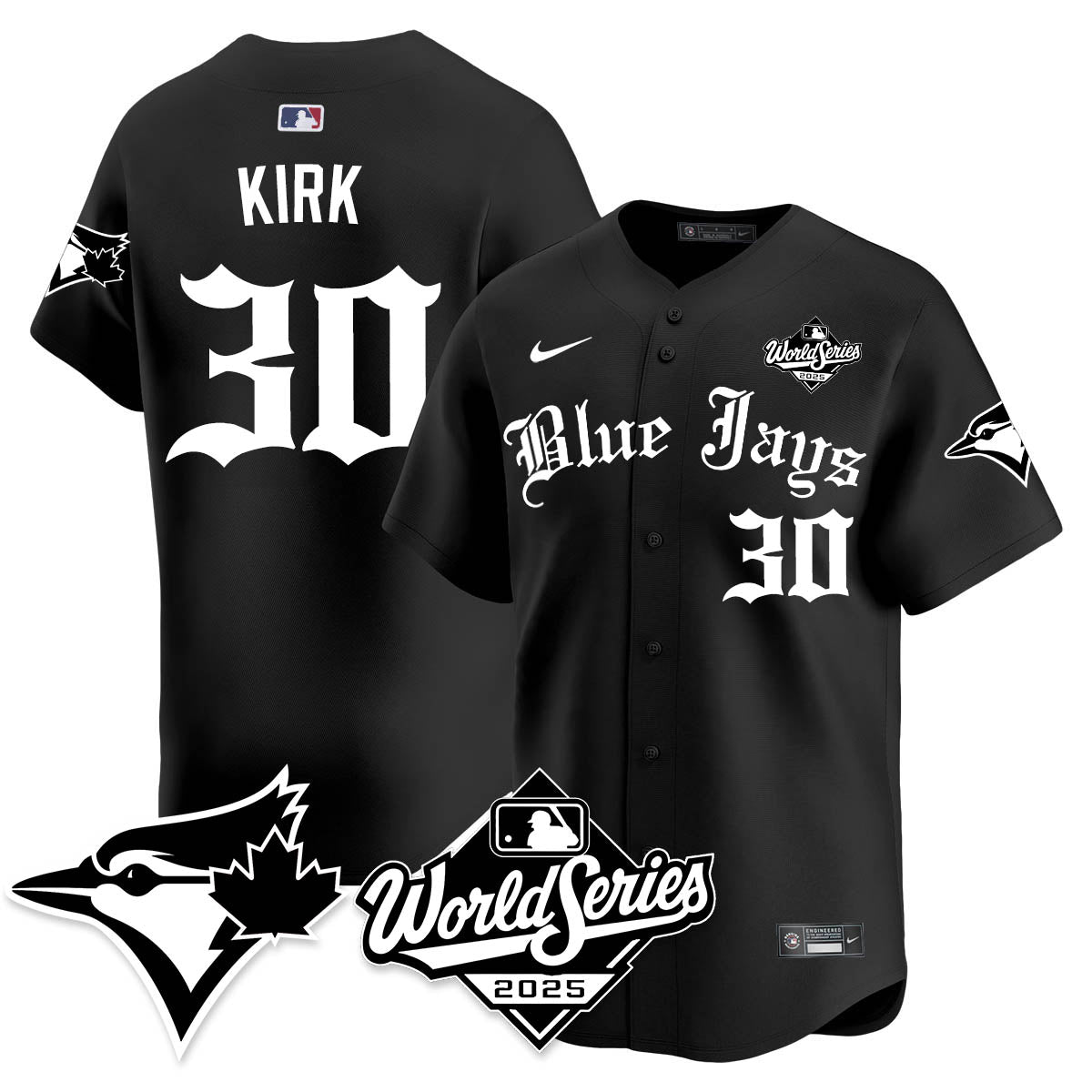 Toronto Blue Jays Gothic 2025 World Series Jersey - All Stitched