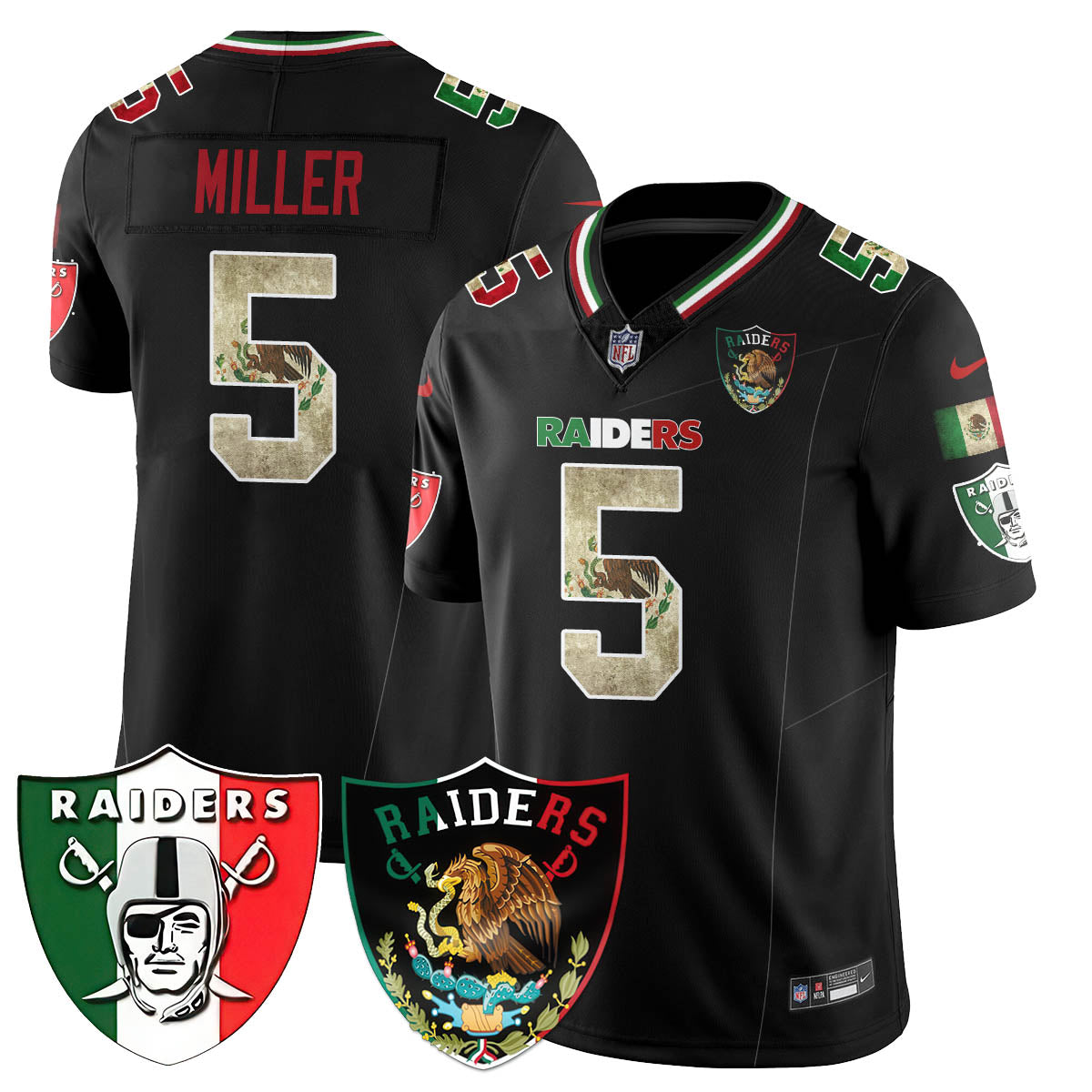 Las Vegas Raiders Mexico Vapor Limited Jersey - All Stitched