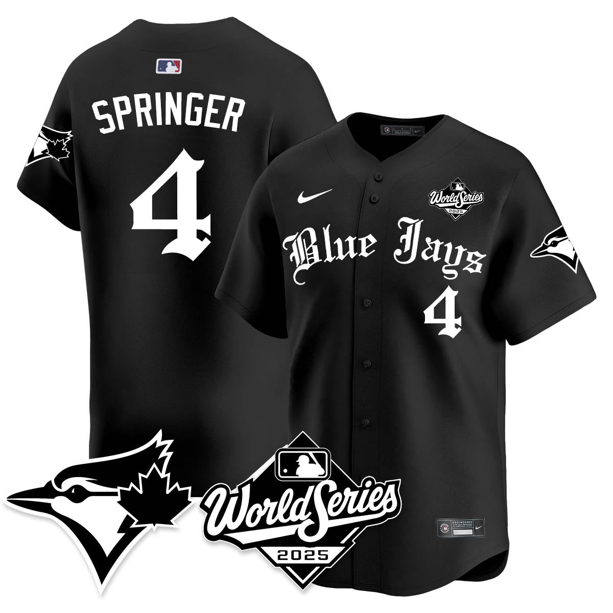 Toronto Blue Jays Gothic 2025 World Series Jersey - All Stitched