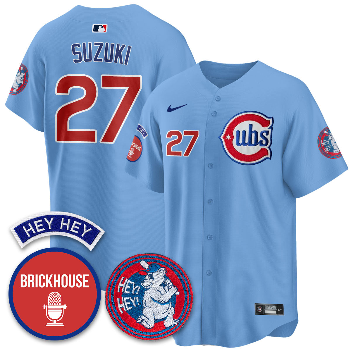 Chicago Cubs Limited Jersey - Jack Brickhouse "Hey Hey" Patch - All Stitched