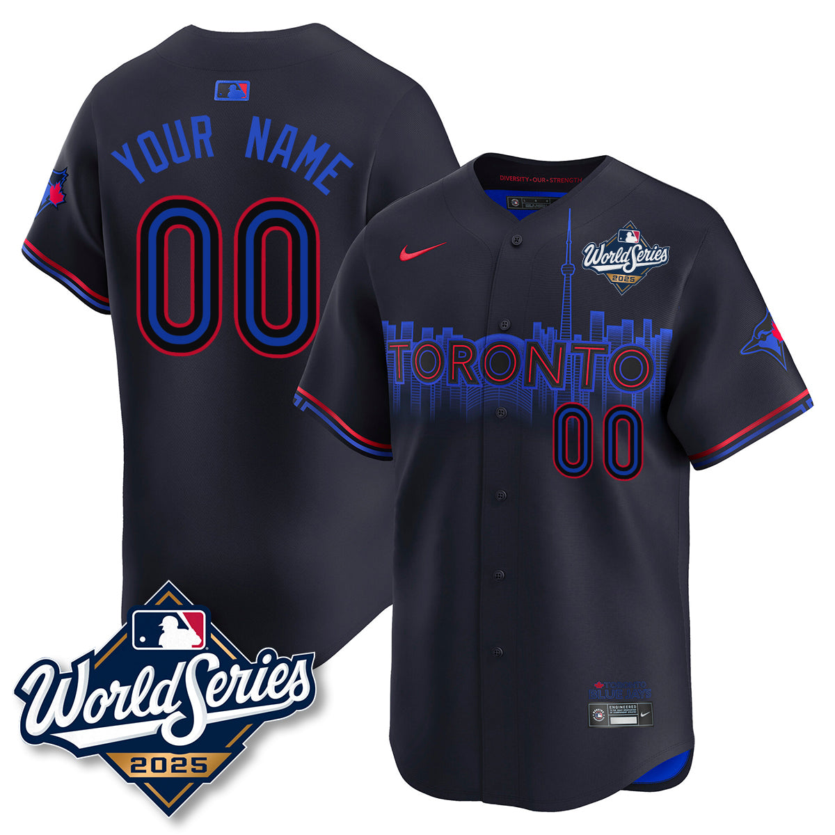Toronto Blue Jays 2025 World Series Custom Jersey - All Stitched