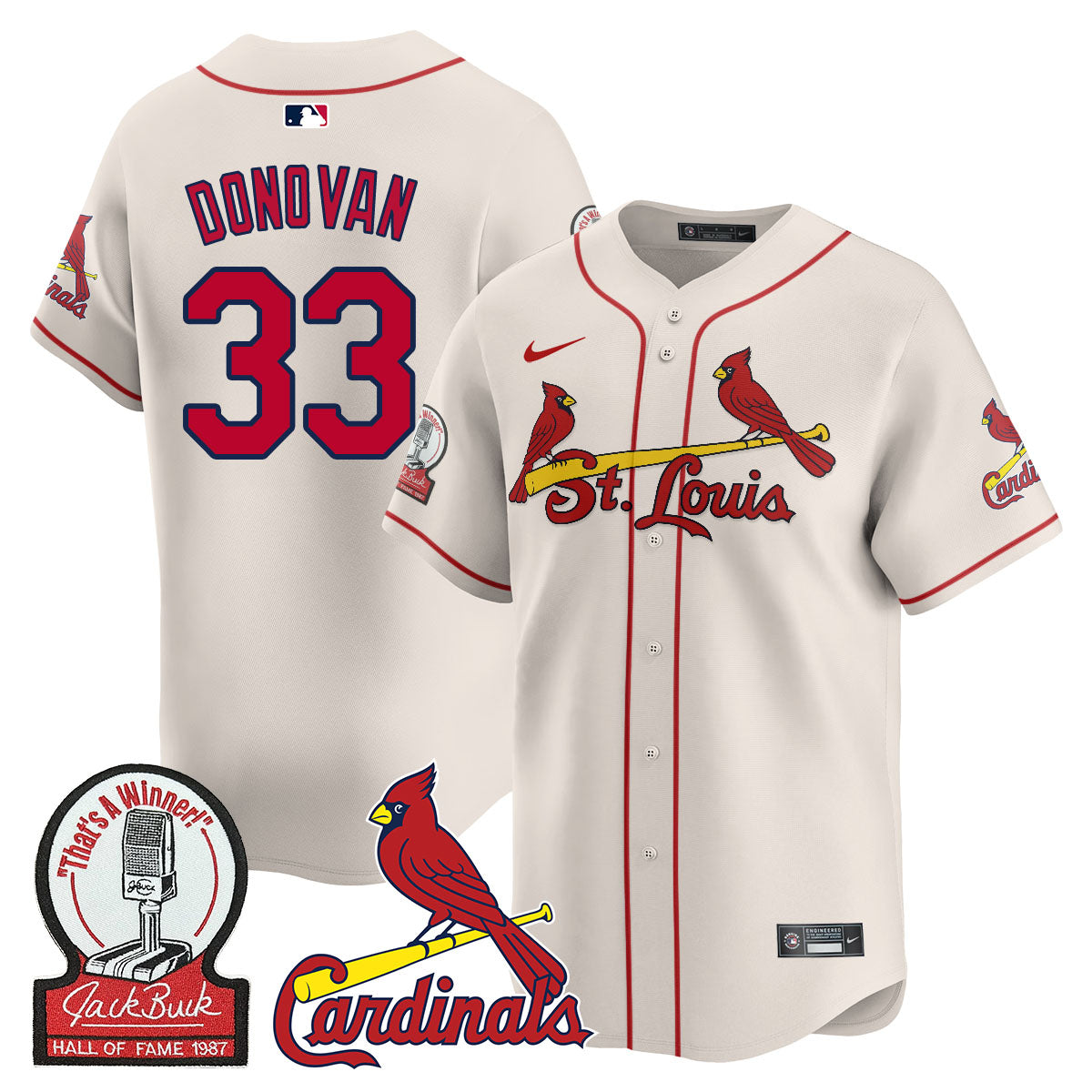 St. Louis Cardinals Jack Buck Limited Jersey - All Stitched