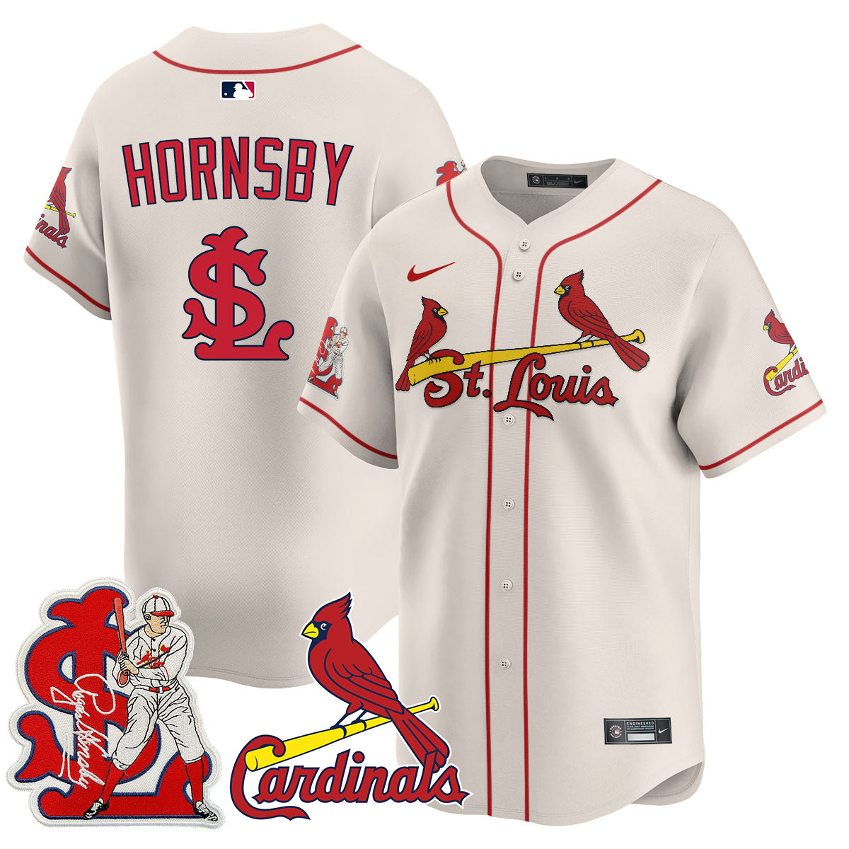 St. Louis Cardinals Rogers Hornsby Limited Jersey - All Stitched